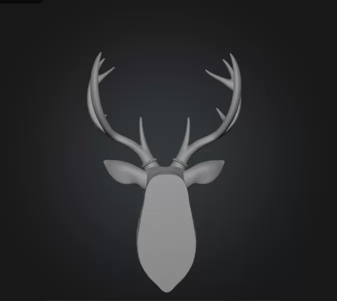 Dear head wall decor - Model preview 3
