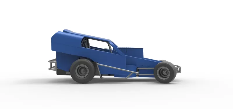 Vintage Dirt Modified stock car Version 2 while turning 1:25 - Model preview 22