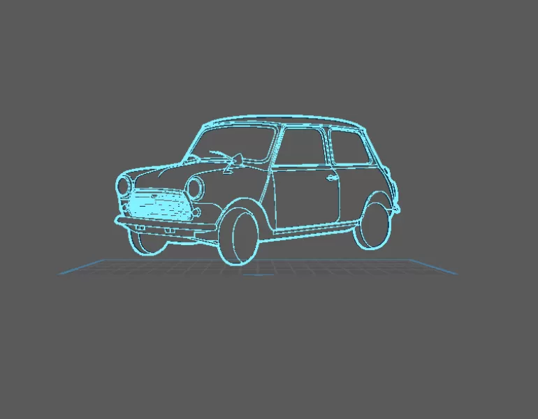 Silhouette Old Mini cooper - Wall Art - Model preview 1