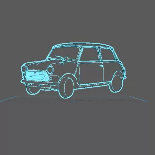 Silhouette Old Mini cooper - Wall Art