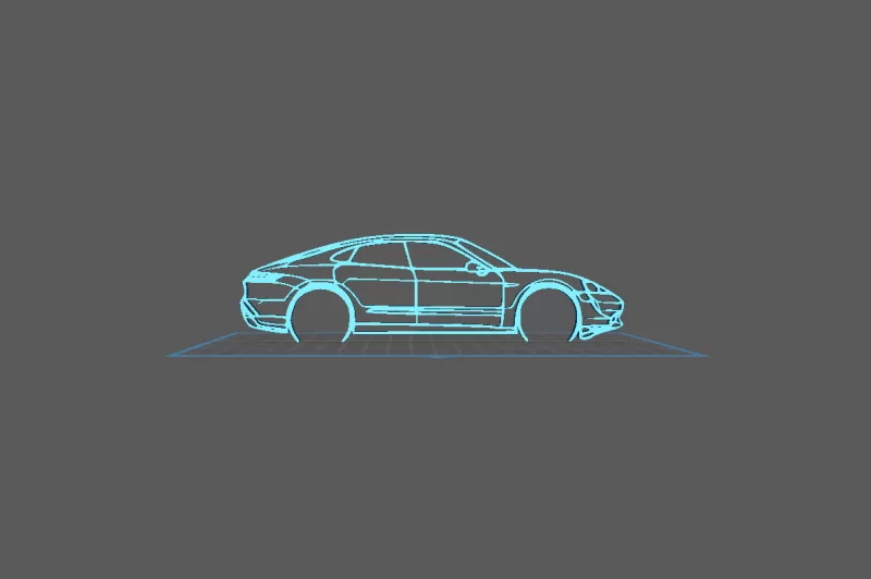 Porsche - Tycan Turbo S Wall Art - Model preview 2