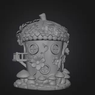 Whimsical Fairy Garden Cottage STL File 3D Printable - Model thumbnail 9
