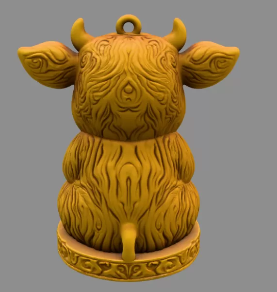 Cute Cow with Heart – 3D Printable STL File - Model preview 5