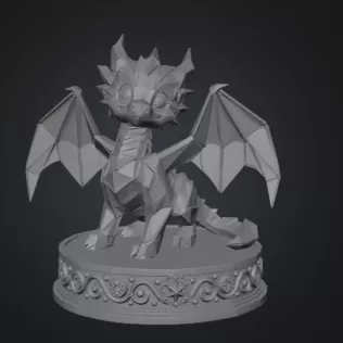 Origami Style Baby Dragon STL File for 3D Print - Model thumbnail 8