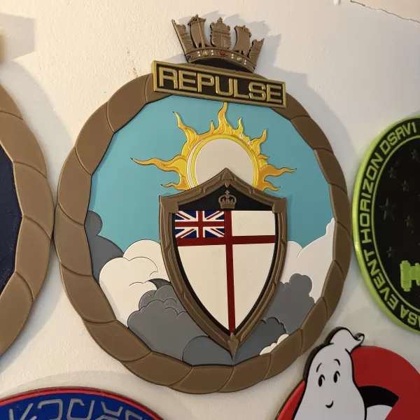 HMS Repulse BCV01 Ship's Badge Wall Plaque - Model preview 10