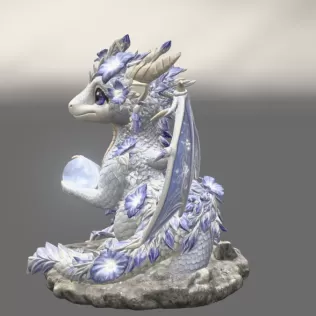 Cute Moonlight Dragon with Crystal Orb STL File for 3D Print - Model thumbnail 6
