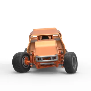 Vintage Dirt Modified stock car Version 3 while turning 1:25 - Model thumbnail 7