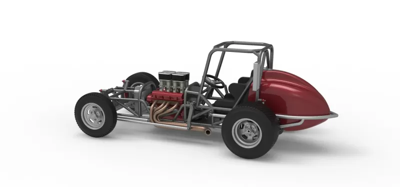 Dirt Silver Crown Champ car Base Version 2 Scale 1:25 - Model preview 12