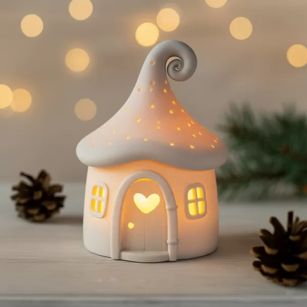 Mushroom House Candle Holder | Magical Christmas Decor | Cozy - Model preview 7