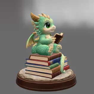 Reading Dragon STL File for 3D Print - Model thumbnail 6