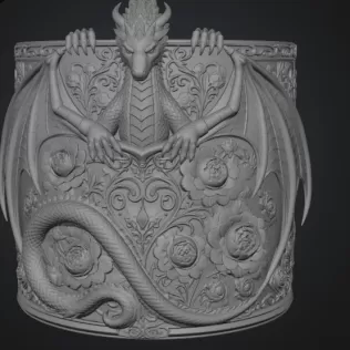 Ruby Rose Dragon Planter STL File for 3D Print - Model thumbnail 12