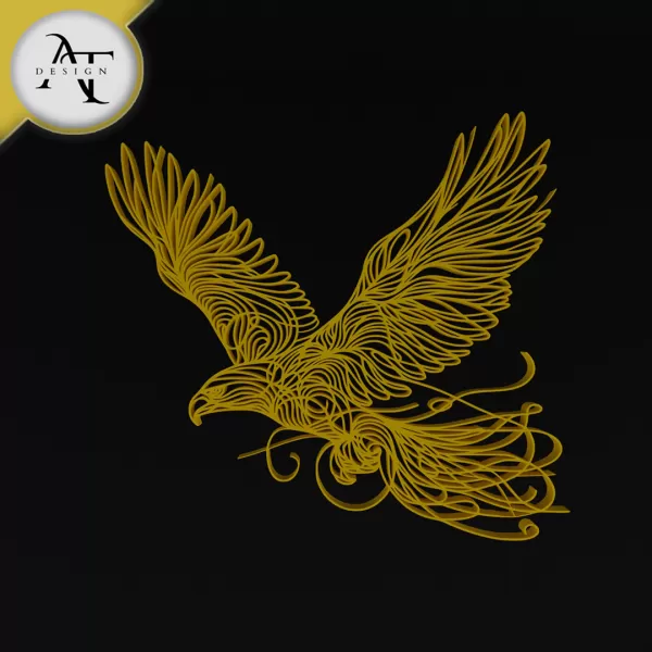 Eagle - Line Art - 2D Wall Art Decor - Model preview 1