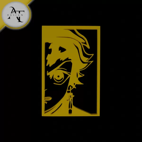Tanjiro Kamado - Demon Slayer - Silhouette - 2D Wall Art Decor - Model preview 1