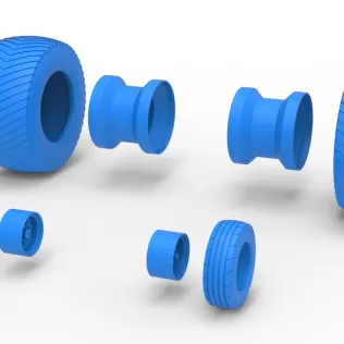 Wheel set of Pro Stock Pulling Tractor Version 3 Scale 1:25 - Model thumbnail 9