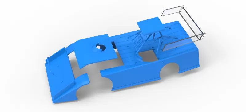 Shell of Wedge Dirt Late model Scale 1:25 - Model preview 20