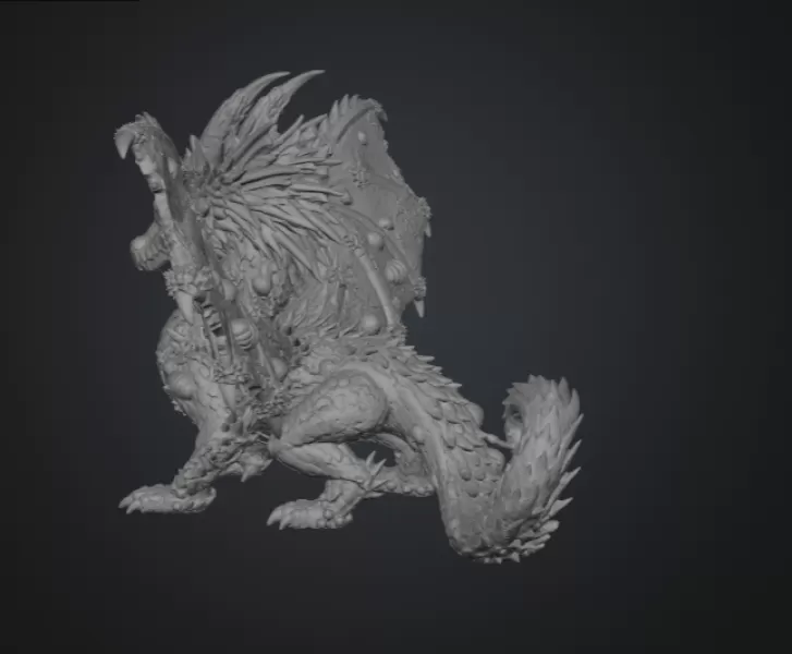 Ocean Bloom Dragon STL File for 3D Print - Model preview 13