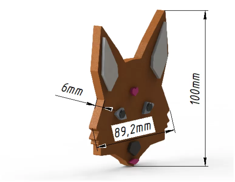 Geometric Low-Poly Fox Wall Decor – 3D Print Ready (Engineered M - Model preview 3