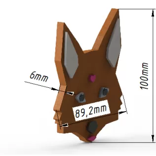 Geometric Low-Poly Fox Wall Decor – 3D Print Ready (Engineered M - Model thumbnail 3