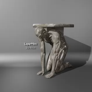 Atlas Kneeling Man Sculpture - Model thumbnail 3