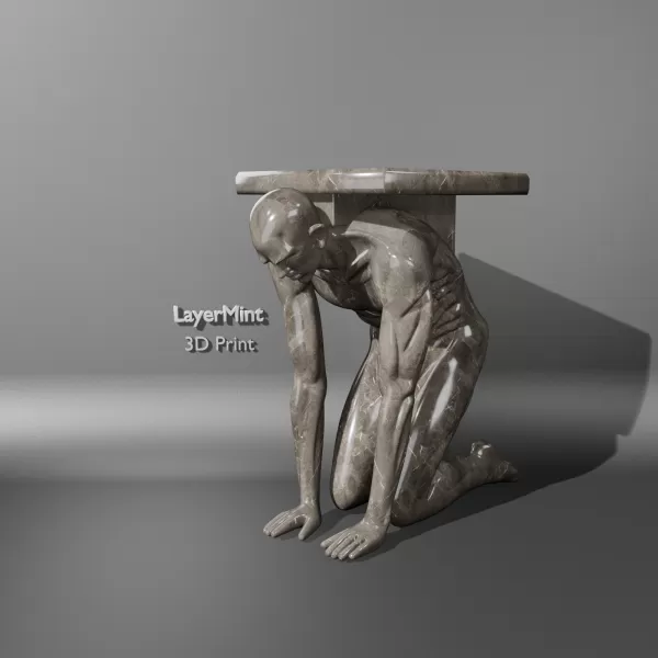 Atlas Kneeling Man Sculpture - Model preview 3