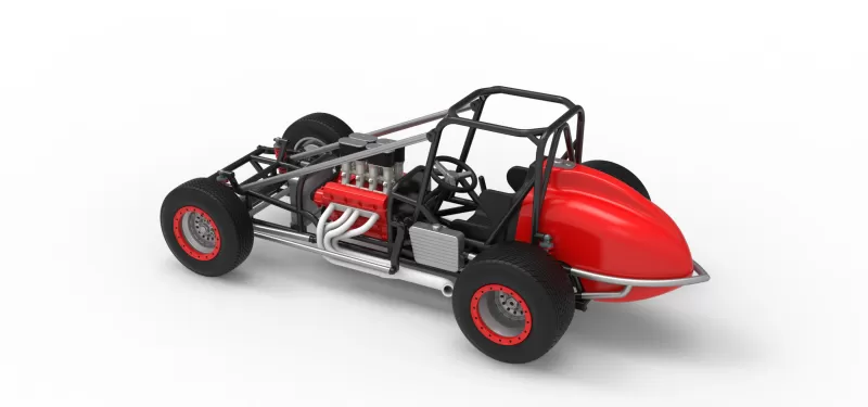 Dirt Silver Crown Champ car Base Scale 1:25 - Model preview 12