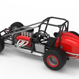 Dirt Silver Crown Champ car Base Scale 1:25 - Model thumbnail 12